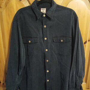 Tommy Bahama Men's Corduroy Long Sleeve Button Up Shirt, Navy, Medium, EUC